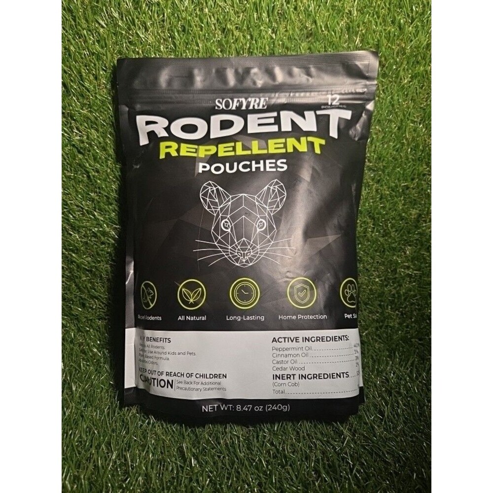 SOFYRE Rodent Repellent Pouches 12 Pk Natural Peppermint Cedarwood Pet Kid Safe